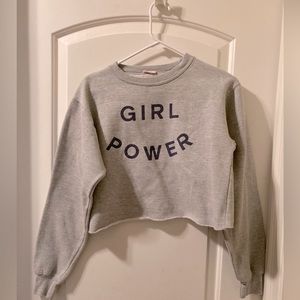 Girl Power cropped sweatshirt - Gray